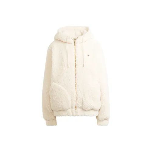 Adidas Originals Шерпа Куртка Зимняя Женская Экрю