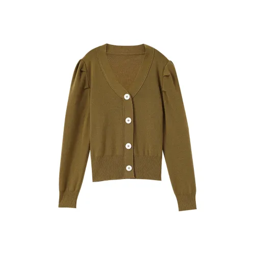 OUNIXUE Оливково-зеленый Женские Трикотаж