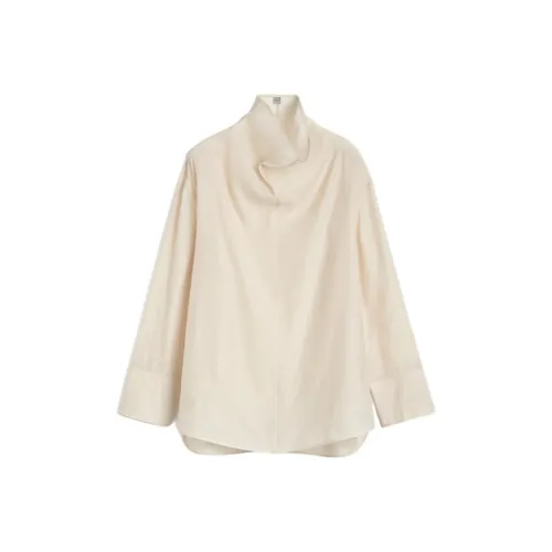 TOTEME FW24 Рубашка Женская Бежевая Желтая