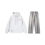 Комплект (Фотиния Серый Топ + Светло-Синие Джинсы) Красный