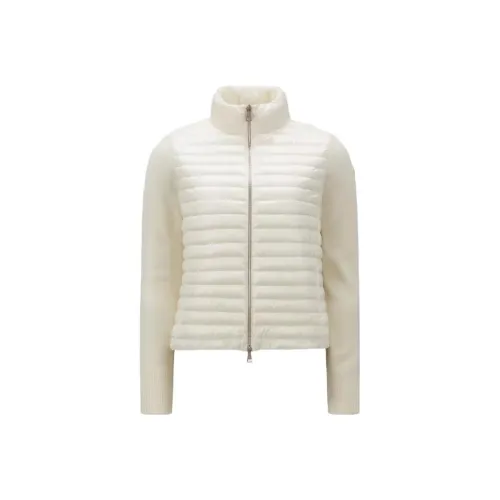 MONCLER Padded Corduroy Collection Утепленный Кардиган из Шерсти Пуховик Женская Белая