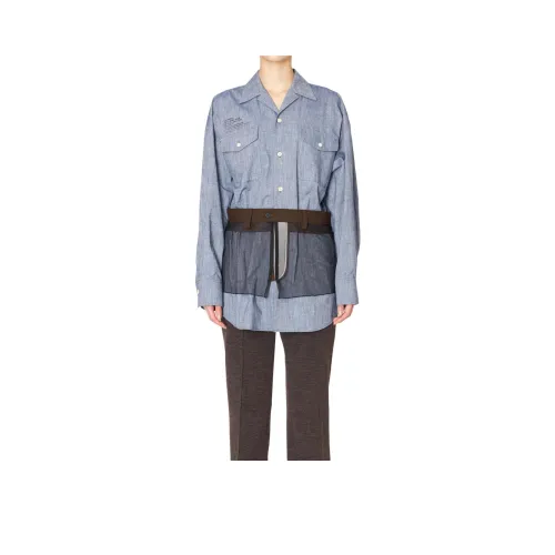 Kolor FW24 Рубашка Женская Саксофон Синий