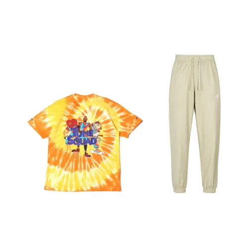 Nike Комплект Желтый Топ + Абрикосовые Штаны Мужской Повседневный Спортивный