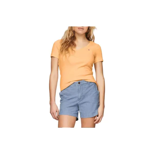 Tommy Hilfiger Favorite V-образный вырез T-рубашка T-рубашка Женская Tuscan Дынный