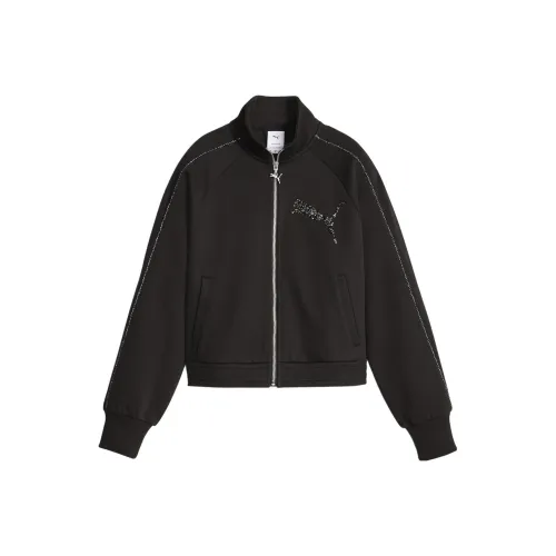 PUMA x Swarovski Коллаборация T7 TRACK Куртка DK Куртки и Пальто Женские Черный