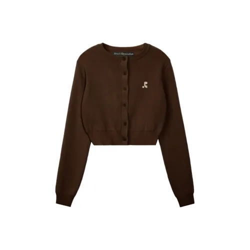 Rest Recreation Укороченный кардиган из трикотажа женский коричневый коричневый