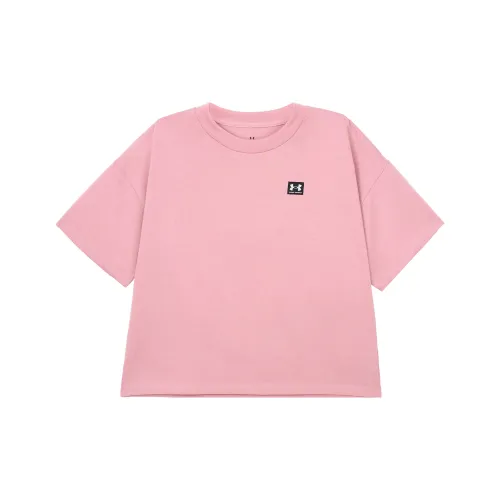 Under Armour T-рубашка с рукавом женская розовая с эффектом спущенного плеча