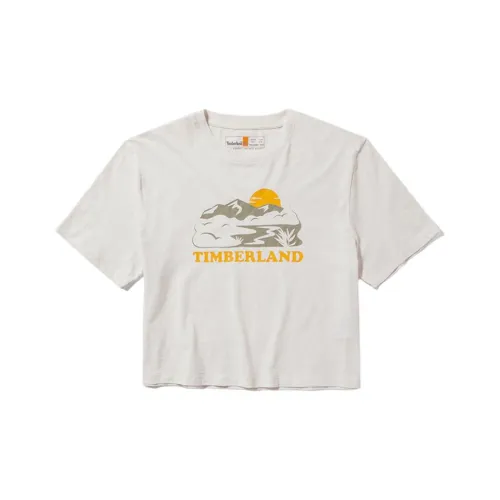 TIMBERLAND Винтажные белые женские футболки с коротким рукавом