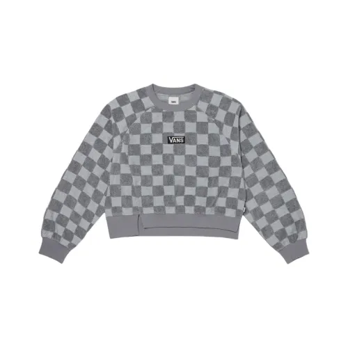 Vans Crop CREW SWEATSHIRT Женская Серый Large с выгоревшим цветочным дизайном