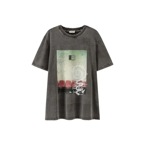 NO ONE ELSE Черно-серая унисекс футболка