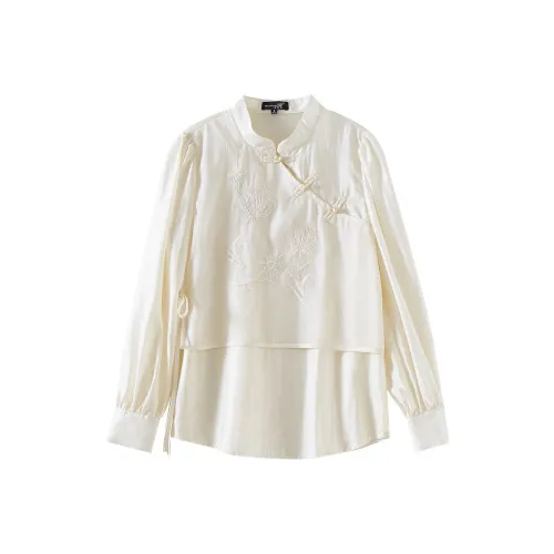 OUNIXUE Абрикос Женские Рубашки