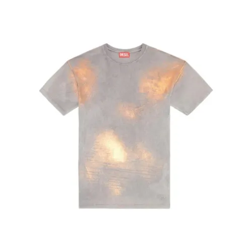 DIESEL Т-рубашка с оборванным рукавом женская серая и розовая