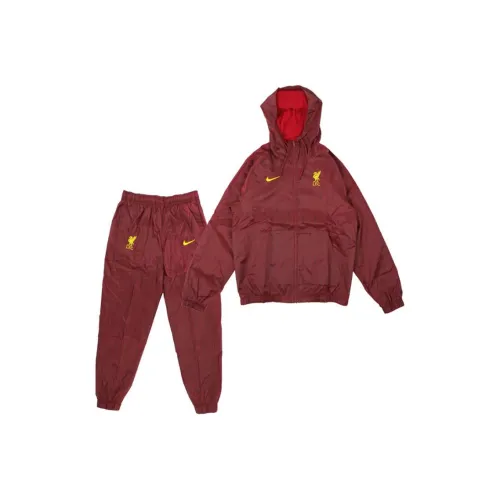 nike x LIVERPOOL FC Ткани вязаные Повседневная спортивная одежда Мужская Глубокий красный Командный красный