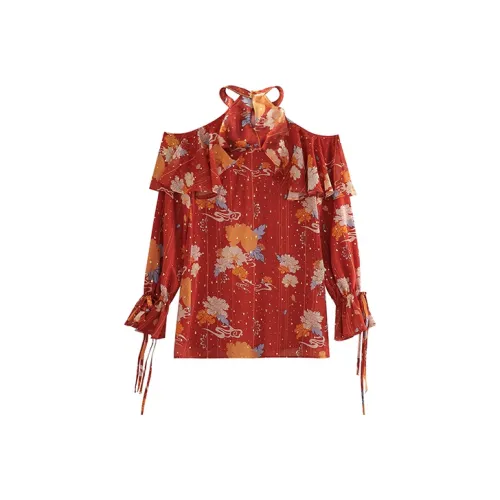 JINYE ORIENTAL Солнце Красный Женские Рубашки