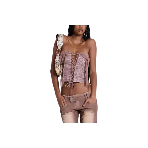 Jaded London Dahna Collection Без бретелек Топ Женский Розовый