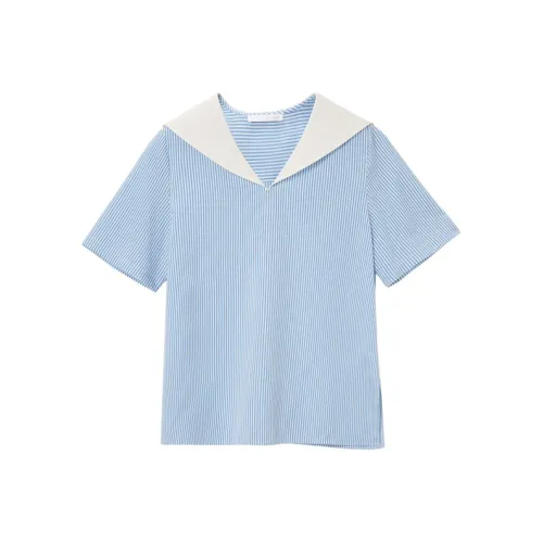 OVV Светло-синий Полосы 07 Женские Рубашки