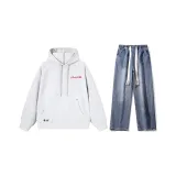 Комплект (Фотиния Серый Топ + Темно-Синие Джинсы) Красный