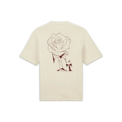 Джордан Рукав с спущенным плечом T-рубашка Женская Бежевая Версия для США