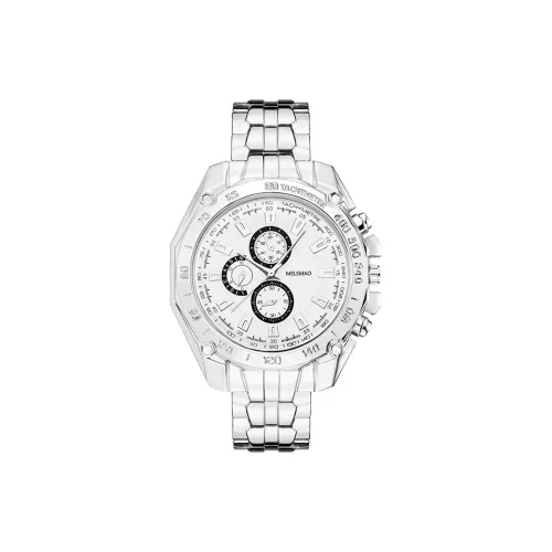 MELSMAO Кварцевый механизм сплав ремешок мужские часы белый циферблат
