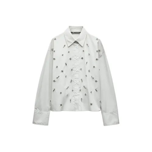 ZARA Trf Серые Женские Рубашки