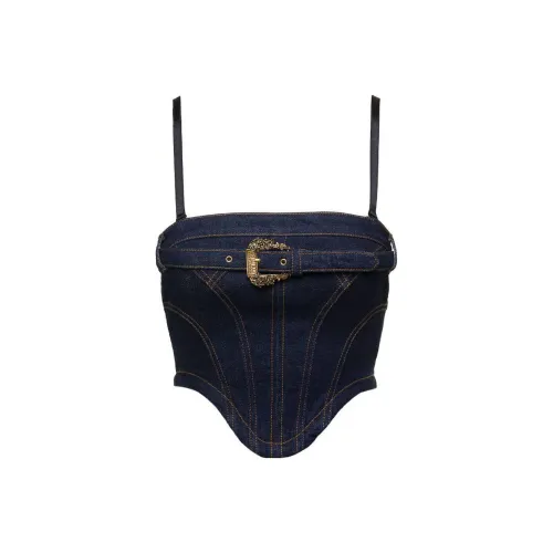 VERSACE JEANS COUTURE Топ на бретелях Женский Синий