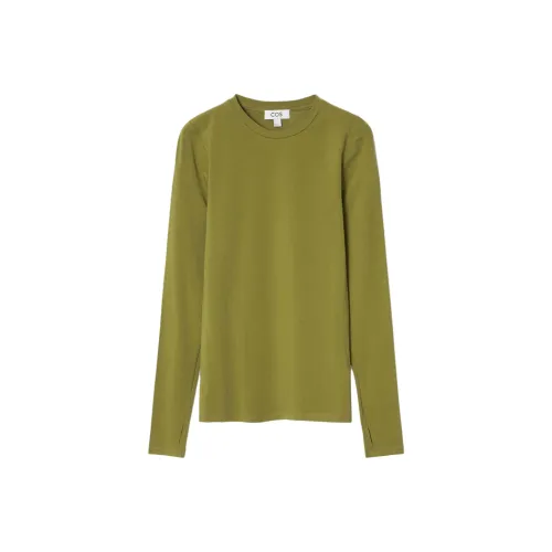 COS T-рубашка женская оливково-зеленая