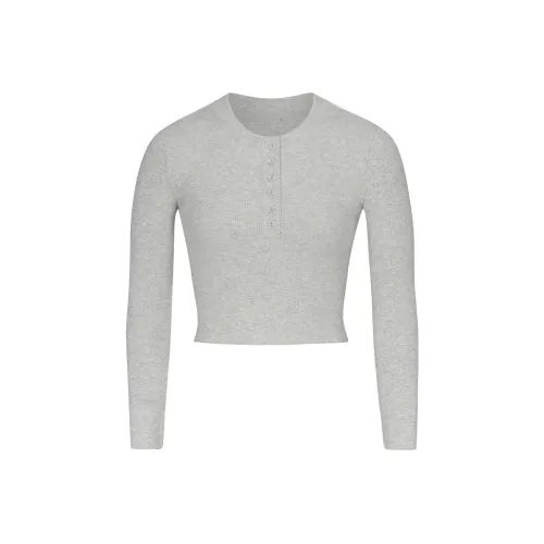 Skims Светло-пшеничный серый Женские футболки