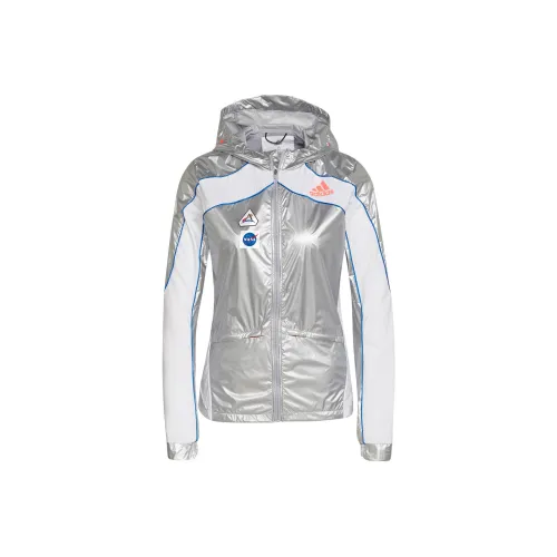 Adidas Темно-серебряные металлические женские куртки