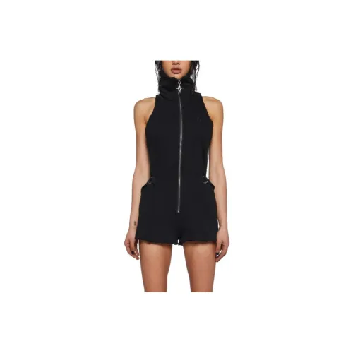 Dolls Kill DARKER WAVS Crossfade Без рукавов Комбинезон Женские Черный