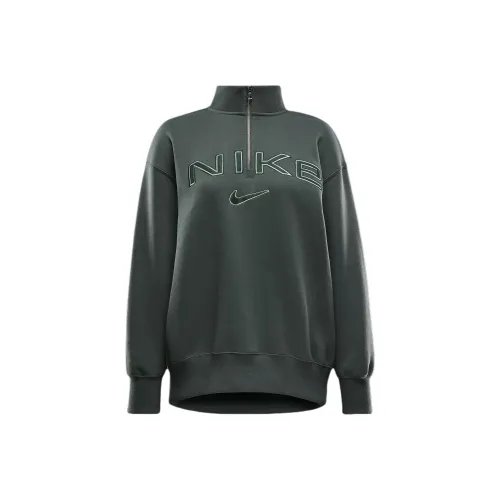 Nike Sportswear Phoenix Fleece Свитшот Женские Винтажный зеленый Изумрудный горизонт Профессиональный зеленый