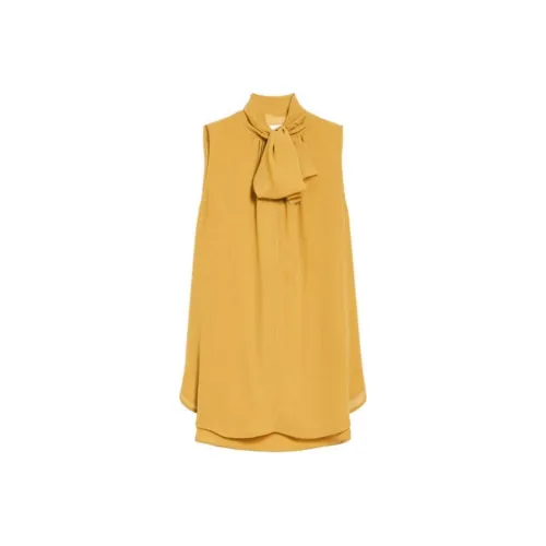 MaxMara Mela Коллекция Рубашка из шелка жоржет Женская Желтая