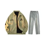 Комплект одежды (Топ в горошек зеленый + Штаны в цвет грязно-желтый)