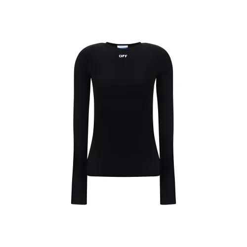 Off Белый T-Рубашка Женская Черная