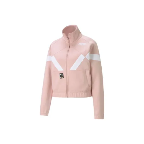 PUMA Винтаж Воротник-стойка Универсальная Куртка Женская Розовая
