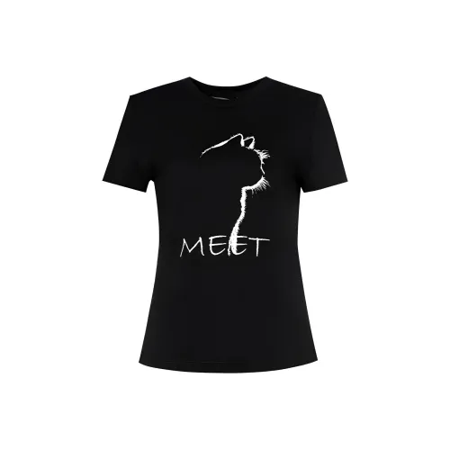 MeetMetro T-Shirt Женская Черная