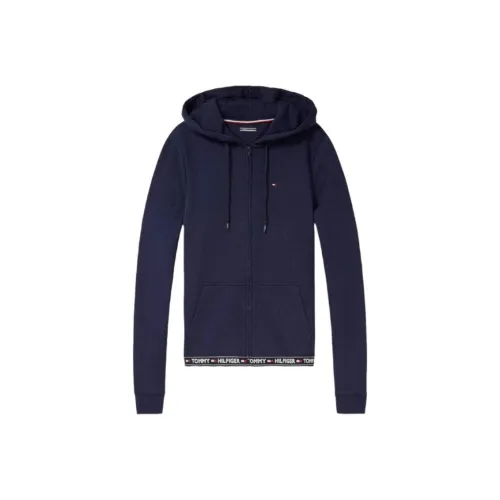 Tommy Hilfiger Логотип Лента Толстовка HOODIES Куртки Пальто Женские Синий