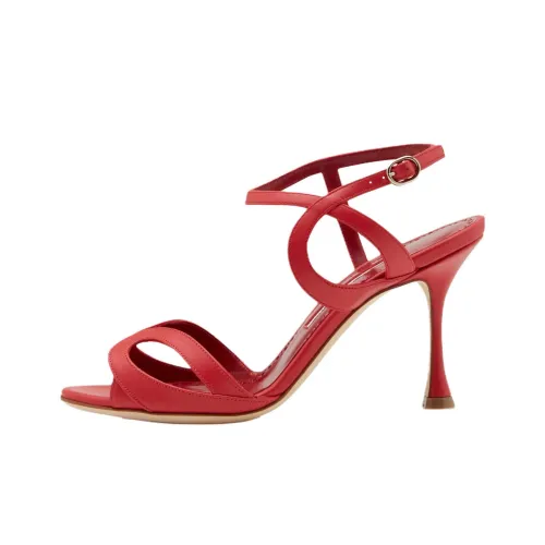 MANOLO BLAHNIK Elfajrsan One Ремень Сандалии 9 см Женские Красные