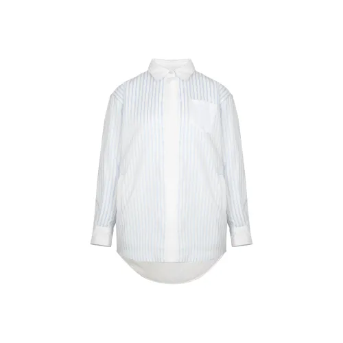 Ann Andelman Синие с Белым Lettering Женские Рубашки