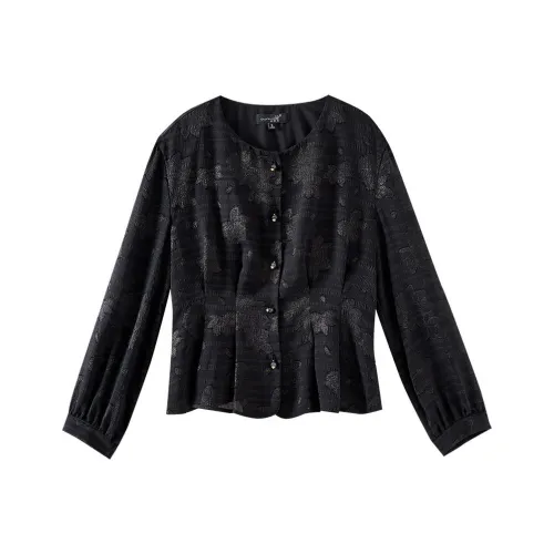 OUNIXUE Черные Женские Рубашки