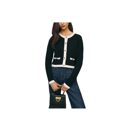 REFORMATION BECKA Кашемир Кардиган Кашемир Свитер Женские Черный And Gossamer