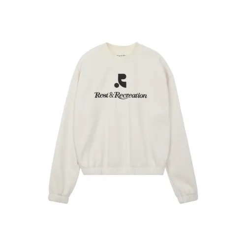 Rest Recreation Логотип Флис Толстовка Женская Айвори Айвори