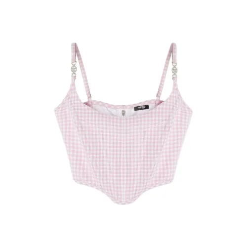 VERSACE SS24 Топ на бретелях Женский Светло-розовый Красный