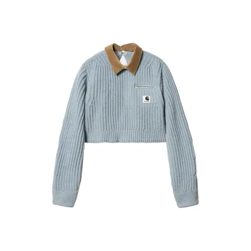 sacai X Carhartt WIP FW23 Co Branded SERIES Светло-синий Женские Трикотаж