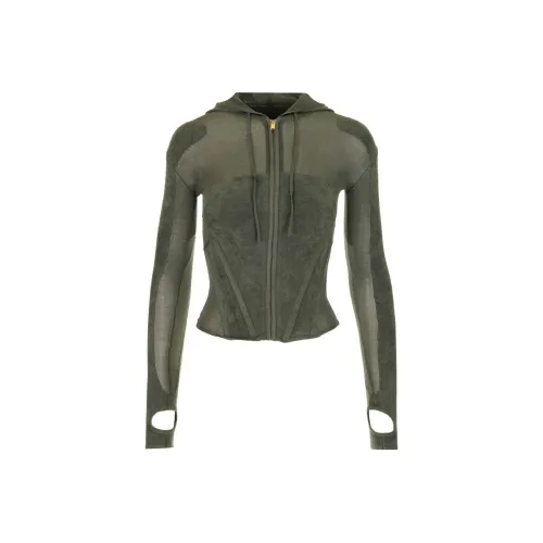 DION LEE Темно-зеленые Женские Толстовки