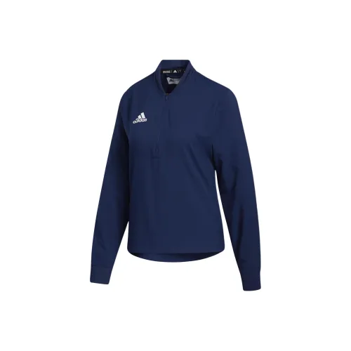 Adidas Under The Lights Long Sleeve 1 4 Zip Свитшот Куртки Пальто Женские Морской синий