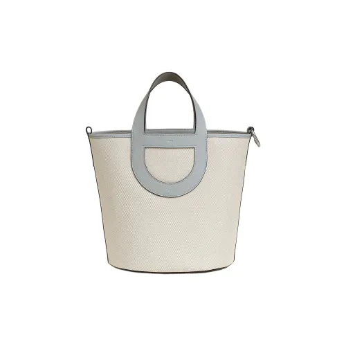 HERMES In The Loop Canvas Swift Телячья кожа Сумка Женская Светлый бежевый Ледниковый синий Ледниковый синий