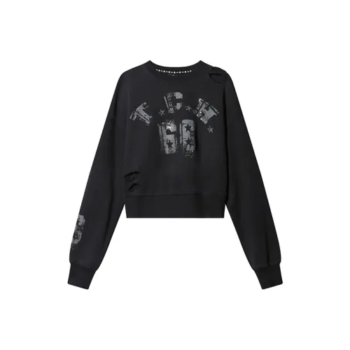 TCH Черный с серебристым логотипом Женские Свитшоты