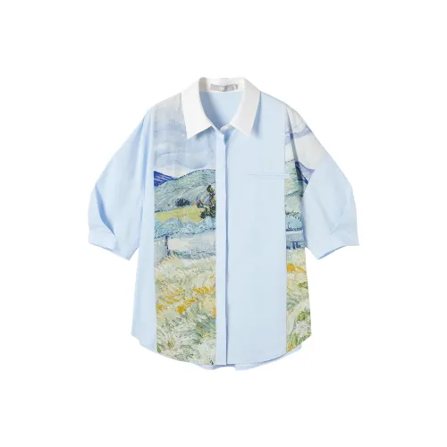 DIALOGUE Небесно-голубой Женские Рубашки