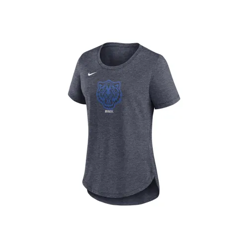 nike T-рубашка Женская Морской Синий Detroit Tigers