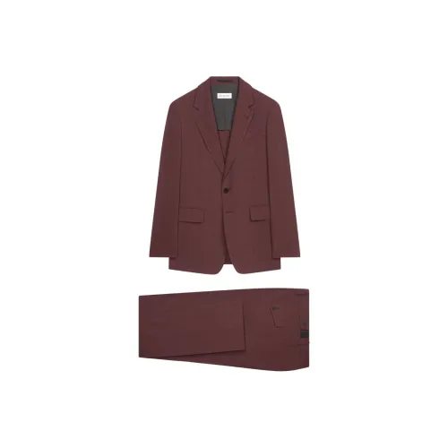 DRIES VAN NOTEN SS25 Бизнес-костюм Мужской Бордовый
